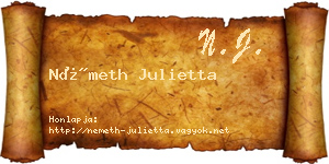 Németh Julietta névjegykártya